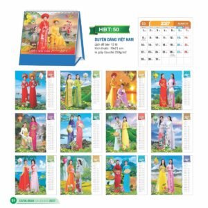 Lịch Để Bàn 2027 HBT Mẫu HBT51 (19 x 21cm) Ấn Phẩm Quà Tặng Đại Hội & Hội Nghị in logo doanh nghiệp quà tặng Tết tại Quà Tặng Đại Hội VN