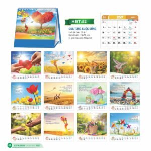 Lịch Để Bàn 2027 HBT Mẫu HBT52 (19 x 21cm) Ấn Phẩm Quà Tặng Đại Hội & Hội Nghị in logo doanh nghiệp quà tặng Tết tại Quà Tặng Đại Hội VN
