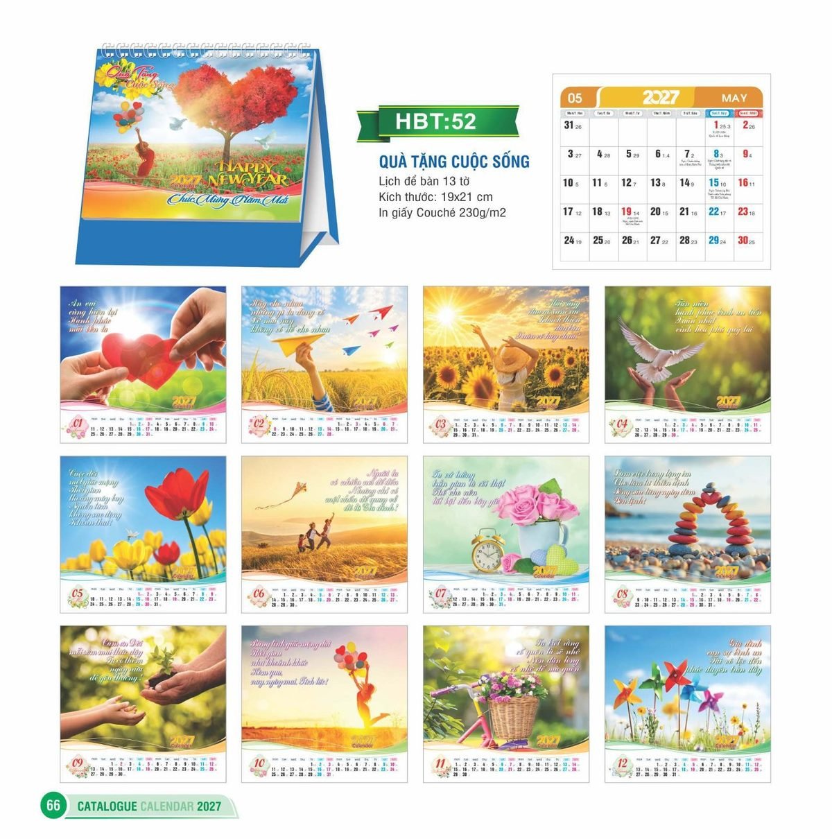 Lịch Để Bàn 2027 HBT Mẫu HBT52 (19 x 21cm) Ấn Phẩm Quà Tặng Đại Hội & Hội Nghị Lịch Để Bàn 2027 HBT Mẫu HBT52 (19 x 21cm) Ấn Phẩm Quà Tặng Đại Hội & Hội Nghị in logo doanh nghiệp quà tặng Tết tại Quà Tặng Đại Hội VN