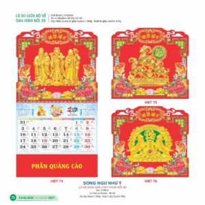 Lịch Treo Tường Lò Xo 2027 HBT Mẫu HBT75 (25  x  26 cm) Ấn Phẩm Quà Tặng Đại Hội & Hội Nghị in logo doanh nghiệp quà tặng Tết tại Quà Tặng Đại Hội VN