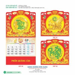 Lịch Treo Tường Lò Xo 2027 HBT Mẫu HBT80 (17  x  18 cm) Ấn Phẩm Quà Tặng Đại Hội & Hội Nghị in logo doanh nghiệp quà tặng Tết tại Quà Tặng Đại Hội VN