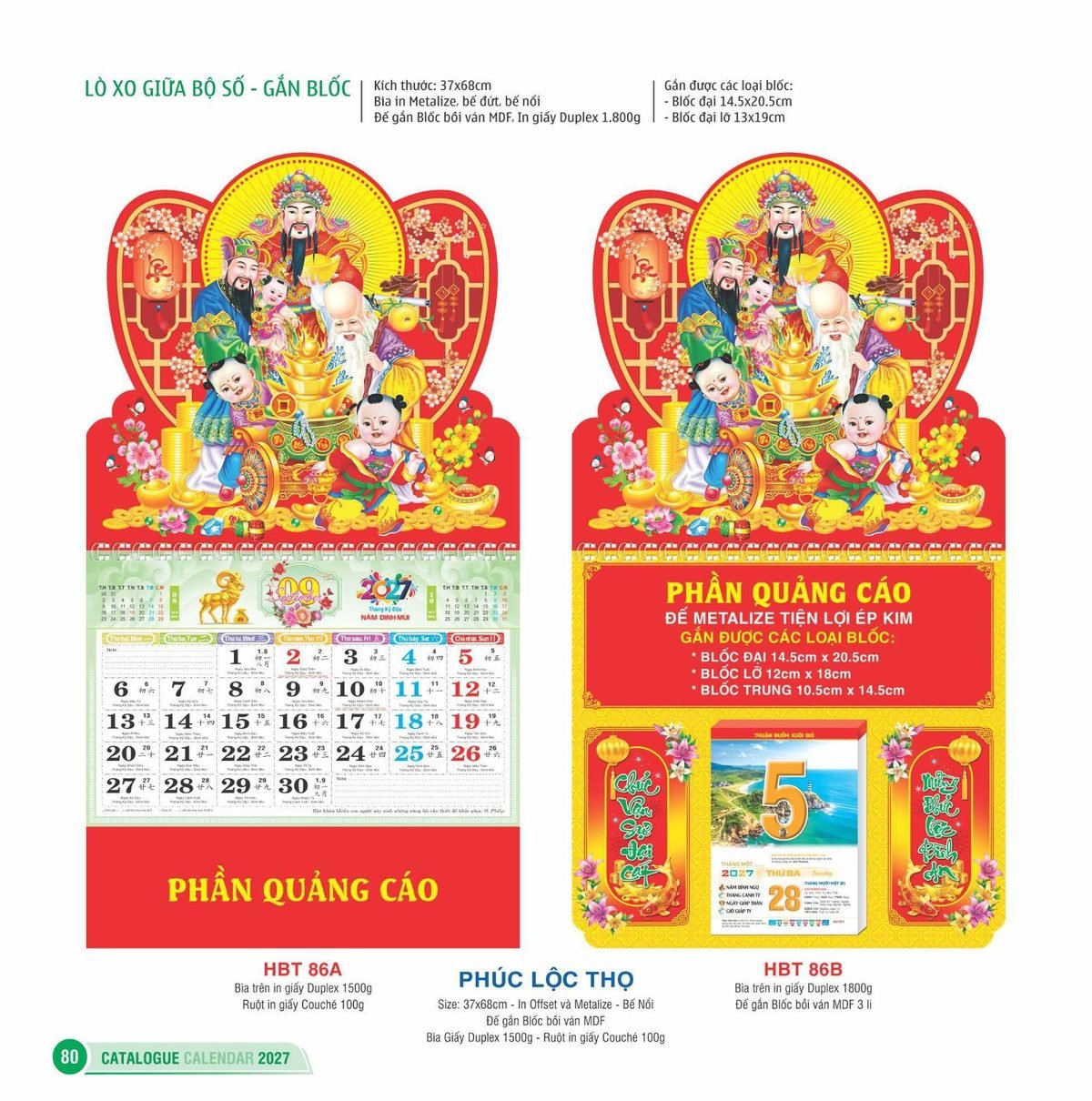 Lịch Treo Tường Lò Xo 2027 HBT Mẫu HBT86A (37 x 68cm) Ấn Phẩm Quà Tặng Đại Hội & Hội Nghị Lịch Treo Tường Lò Xo 2027 HBT Mẫu HBT86A (37 x 68cm) Ấn Phẩm Quà Tặng Đại Hội & Hội Nghị in logo doanh nghiệp quà tặng Tết tại Quà Tặng Đại Hội VN