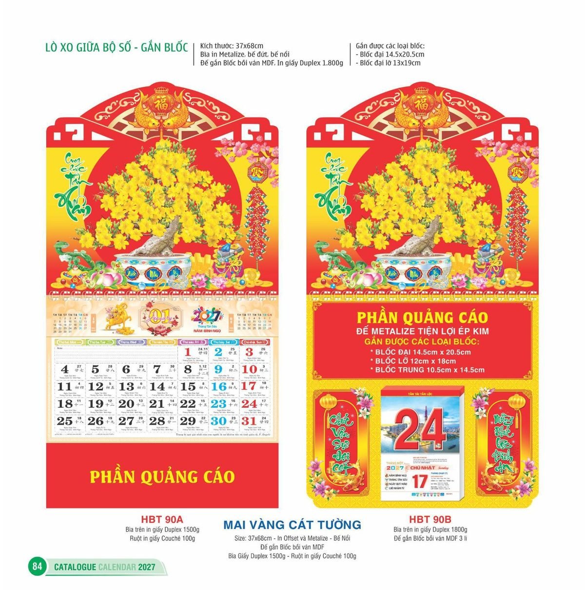 Lịch Treo Tường Lò Xo 2027 HBT Mẫu HBT91B (11 x 12 cm) Ấn Phẩm Quà Tặng Đại Hội & Hội Nghị Lịch Treo Tường Lò Xo 2027 HBT Mẫu HBT91B (11 x 12 cm) Ấn Phẩm Quà Tặng Đại Hội & Hội Nghị in logo doanh nghiệp quà tặng Tết tại Quà Tặng Đại Hội VN
