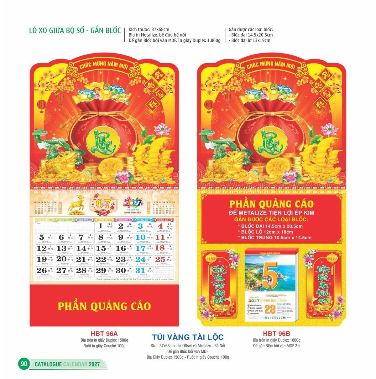 Lịch Treo Tường Lò Xo 2027 HBT Mẫu HBT97B (20 x 21 cm) Ấn Phẩm Quà Tặng Đại Hội & Hội Nghị Lịch Treo Tường Lò Xo 2027 HBT Mẫu HBT97B (20 x 21 cm) Ấn Phẩm Quà Tặng Đại Hội & Hội Nghị in logo doanh nghiệp quà tặng Tết tại Quà Tặng Đại Hội VN