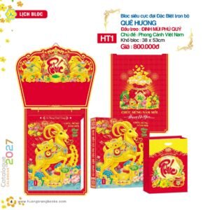 Lịch Bloc Siêu Cực Đại 2027 HT Mẫu HT1 (38 x 53cm) Ấn Phẩm Quà Tặng Đại Hội & Hội Nghị in logo doanh nghiệp quà tặng Tết tại Quà Tặng Đại Hội VN