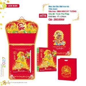 Lịch Bloc Đại Đặc Biệt 2027 HT Mẫu HT11 - Cát Tường Như Ý (17 x 24cm) Ấn Phẩm Quà Tặng Đại Hội & Hội Nghị in logo doanh nghiệp quà tặng Tết tại Quà Tặng Đại Hội VN