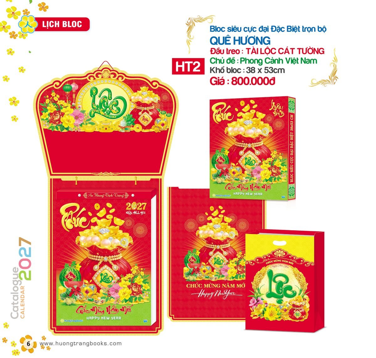 Lịch Bloc Siêu Cực Đại 2027 HT Mẫu HT2 - Tài Lộc Cát Tường (38 x 53cm) Ấn Phẩm Quà Tặng Đại Hội & Hội Nghị Lịch Bloc Siêu Cực Đại 2027 HT Mẫu HT2 - Tài Lộc Cát Tường (38 x 53cm) Ấn Phẩm Quà Tặng Đại Hội & Hội Nghị in logo doanh nghiệp quà tặng Tết tại Quà Tặng Đại Hội VN