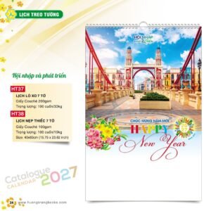 Lịch Treo Tường 2027 HT Mẫu HT37 (40 x 60cm) Ấn Phẩm Quà Tặng Đại Hội & Hội Nghị in logo doanh nghiệp quà tặng Tết tại Quà Tặng Đại Hội VN