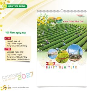 Lịch Treo Tường 2027 HT Mẫu HT39 (40 x 60cm) Ấn Phẩm Quà Tặng Đại Hội & Hội Nghị in logo doanh nghiệp quà tặng Tết tại Quà Tặng Đại Hội VN