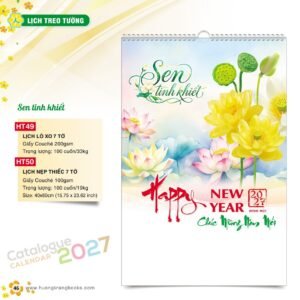Lịch Treo Tường 2027 HT Mẫu HT49 (40 x 60cm) Ấn Phẩm Quà Tặng Đại Hội & Hội Nghị in logo doanh nghiệp quà tặng Tết tại Quà Tặng Đại Hội VN