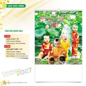 Lịch Bloc 2027 HT Mẫu HT55 (29 x 41 cm) Ấn Phẩm Quà Tặng Đại Hội & Hội Nghị in logo doanh nghiệp quà tặng Tết tại Quà Tặng Đại Hội VN