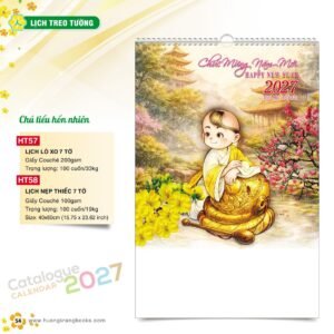 Lịch Treo Tường 2027 HT Mẫu HT57 (40 x 60cm) Ấn Phẩm Quà Tặng Đại Hội & Hội Nghị in logo doanh nghiệp quà tặng Tết tại Quà Tặng Đại Hội VN