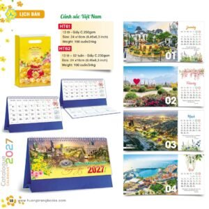 Lịch Để Bàn 2027 HT Mẫu HT61 (24 x 16cm) Ấn Phẩm Quà Tặng Đại Hội & Hội Nghị in logo doanh nghiệp quà tặng Tết tại Quà Tặng Đại Hội VN