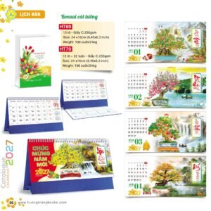 Lịch Để Bàn 2027 HT Mẫu HT69 (24 x 16cm) Ấn Phẩm Quà Tặng Đại Hội & Hội Nghị in logo doanh nghiệp quà tặng Tết tại Quà Tặng Đại Hội VN