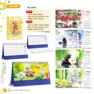 Lịch Để Bàn 2027 HT Mẫu HT71 (24 x 16cm) Ấn Phẩm Quà Tặng Đại Hội & Hội Nghị in logo doanh nghiệp quà tặng Tết tại Quà Tặng Đại Hội VN