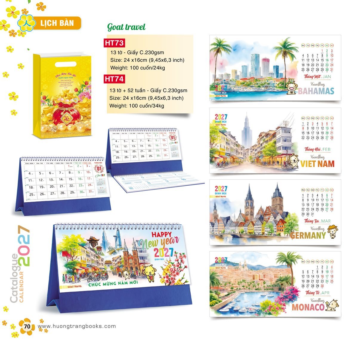 Lịch Để Bàn 2027 HT Mẫu HT73 (24 x 16cm) Ấn Phẩm Quà Tặng Đại Hội & Hội Nghị Lịch Để Bàn 2027 HT Mẫu HT73 (24 x 16cm) Ấn Phẩm Quà Tặng Đại Hội & Hội Nghị in logo doanh nghiệp quà tặng Tết tại Quà Tặng Đại Hội VN