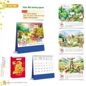 Lịch Để Bàn 2027 HT Mẫu HT75 (18 x 21cm) Ấn Phẩm Quà Tặng Đại Hội & Hội Nghị in logo doanh nghiệp quà tặng Tết tại Quà Tặng Đại Hội VN