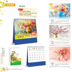Lịch Để Bàn 2027 HT Mẫu HT77 (18 x 21cm) Ấn Phẩm Quà Tặng Đại Hội & Hội Nghị in logo doanh nghiệp quà tặng Tết tại Quà Tặng Đại Hội VN