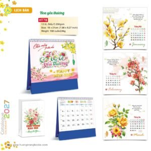 Lịch Để Bàn 2027 HT Mẫu HT78 (18 x 21cm) Ấn Phẩm Quà Tặng Đại Hội & Hội Nghị in logo doanh nghiệp quà tặng Tết tại Quà Tặng Đại Hội VN