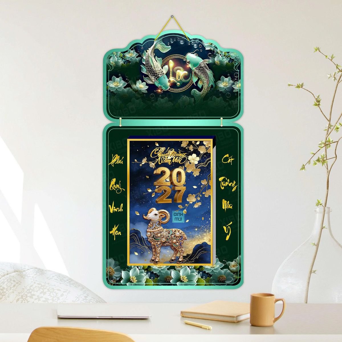 Lịch Khánh Gỗ Lamina 2 Đầu 2027 LM2D_045 - Quà Tặng Đại Hội