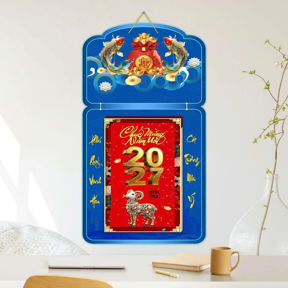Lịch Khánh Gỗ Lamina 2 Đầu 2027 LM2D_052 - Quà Tặng Đại Hội