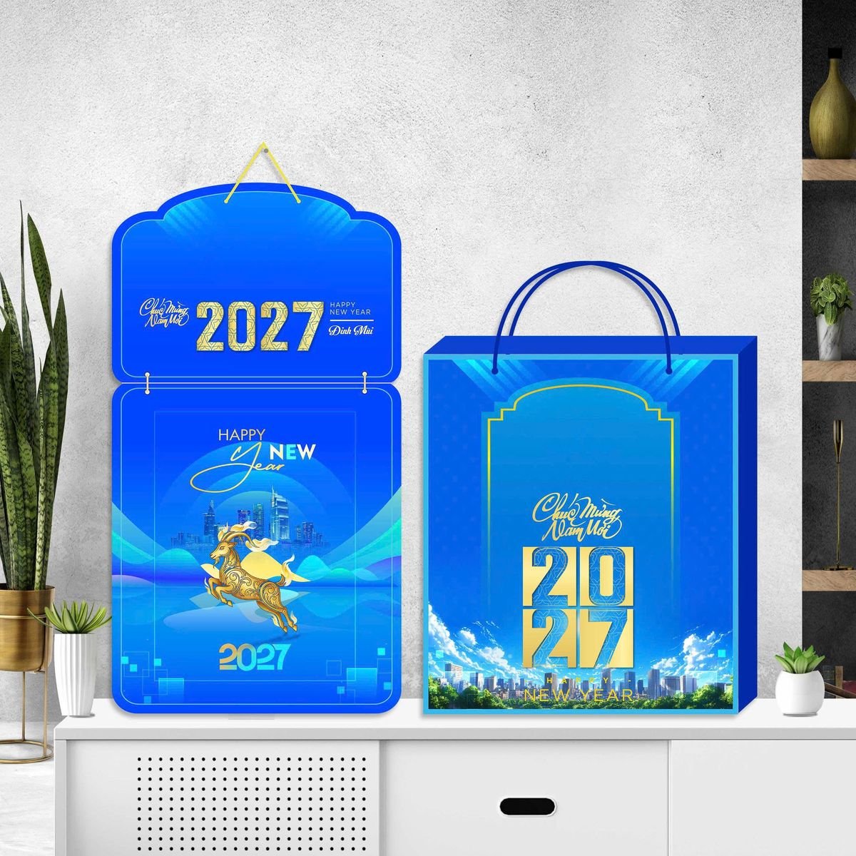 Lịch Khánh Gỗ Lamina 2 Đầu 2027 LM2D_056 - Quà Tặng Đại Hội