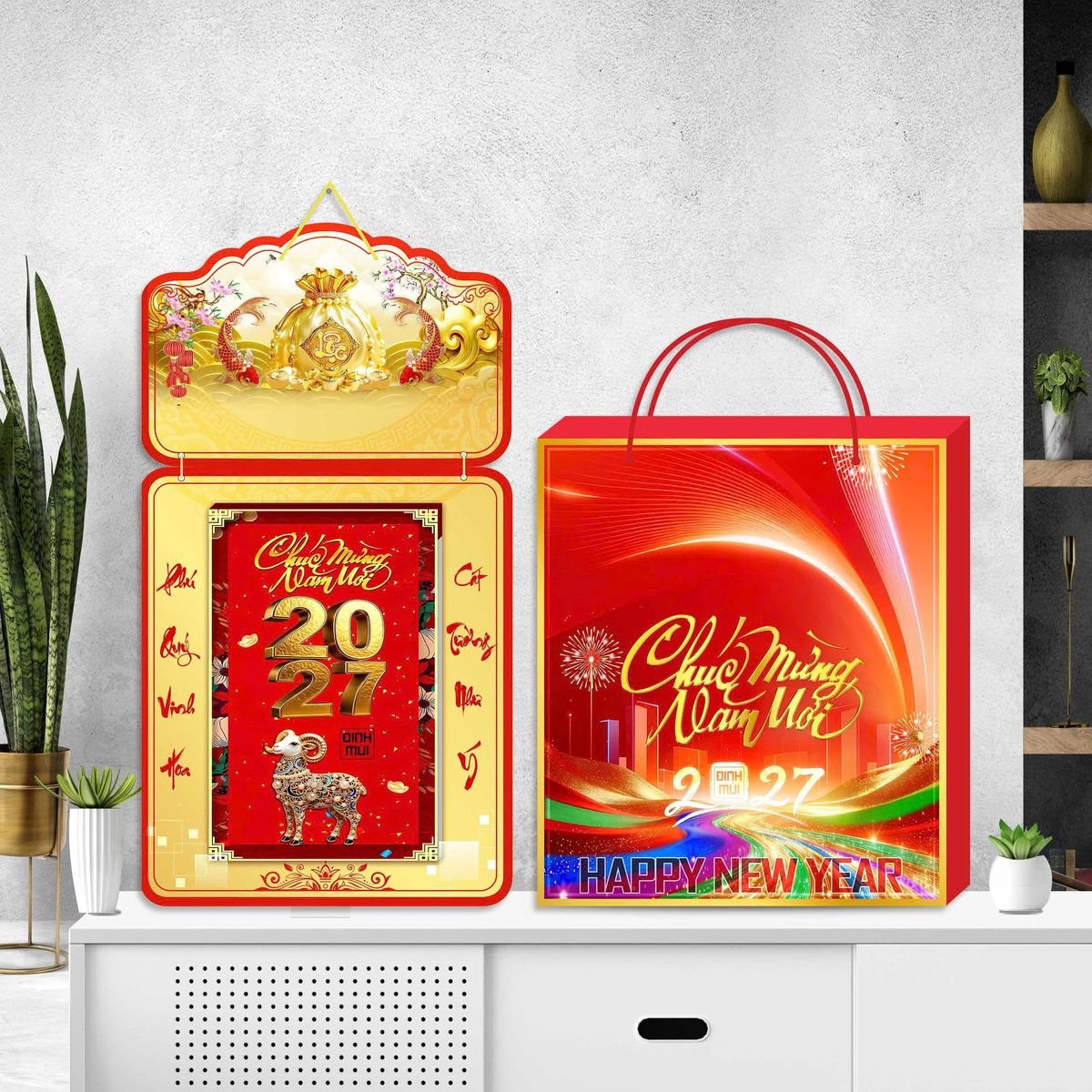 Lịch Khánh Gỗ Lamina 2 Đầu 2027 LM2D_057 - Quà Tặng Đại Hội