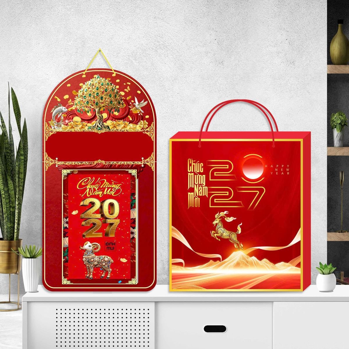 Lịch Khánh Gỗ Lamina 2 Đầu 2027 LM2D_058 - Quà Tặng Đại Hội