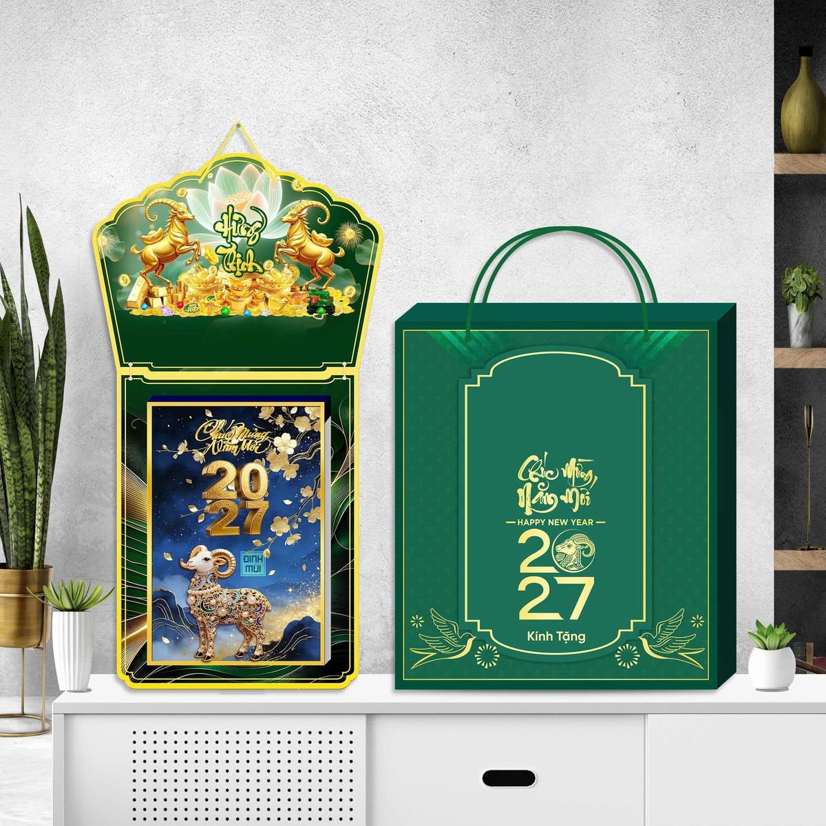 Lịch Khánh Gỗ Lamina 2 Đầu 2027 LM2D_059 - Quà Tặng Đại Hội
