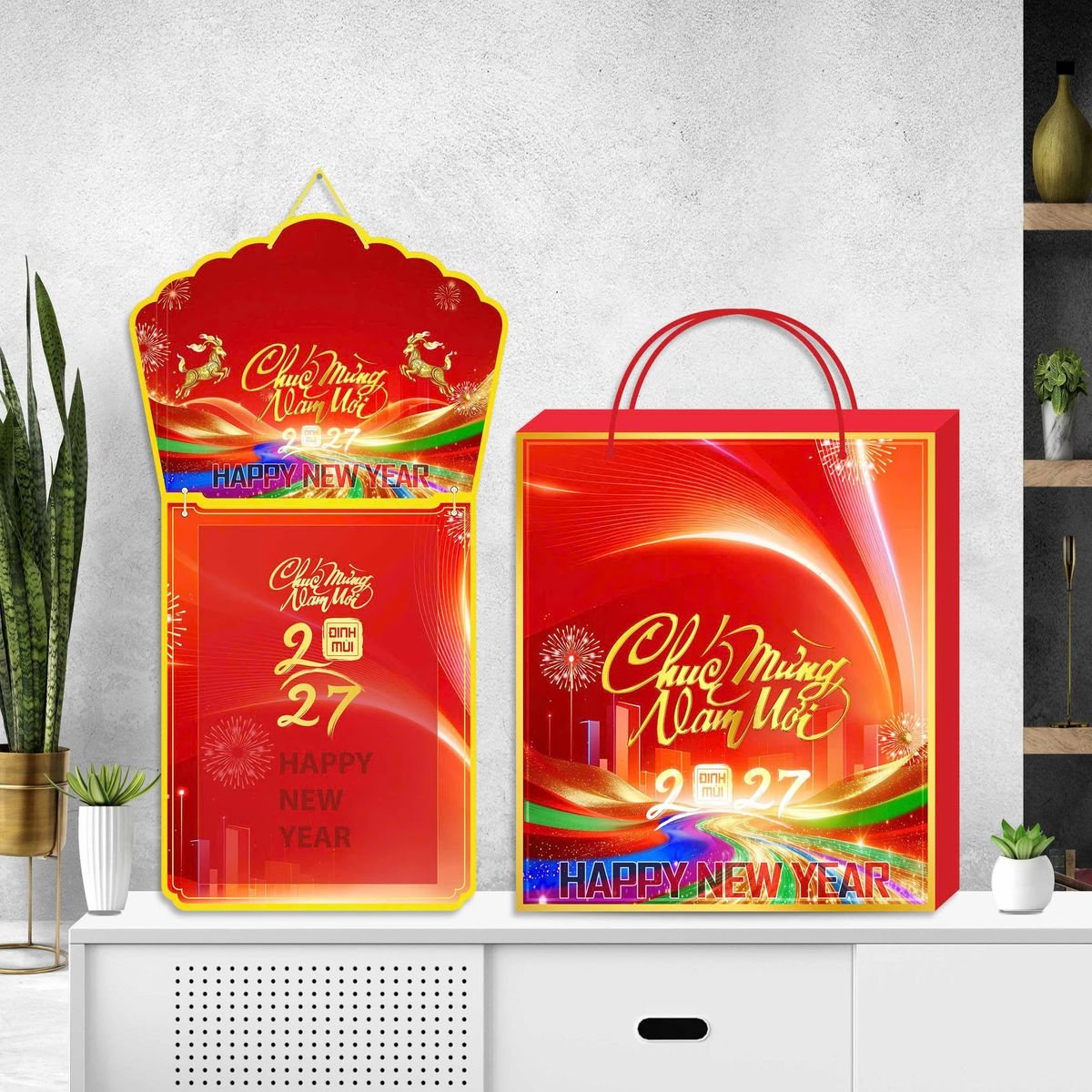 Lịch Khánh Gỗ Lamina 2 Đầu 2027 LM2D_063 - Quà Tặng Đại Hội