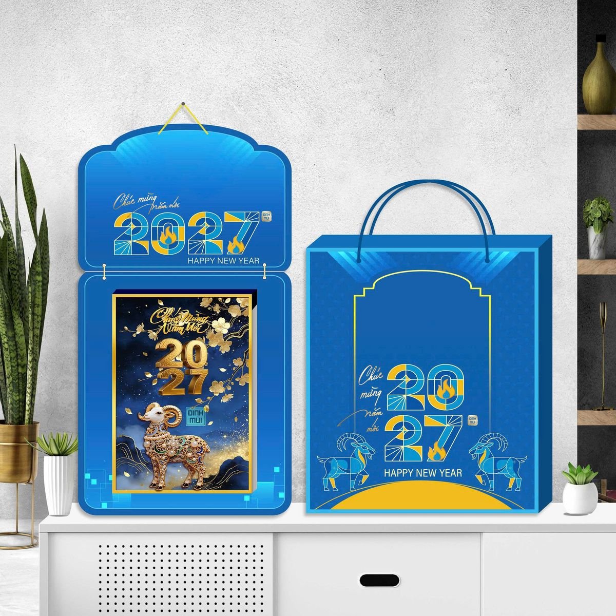 Lịch Khánh Gỗ Lamina 2 Đầu 2027 LM2D_065 - Quà Tặng Đại Hội