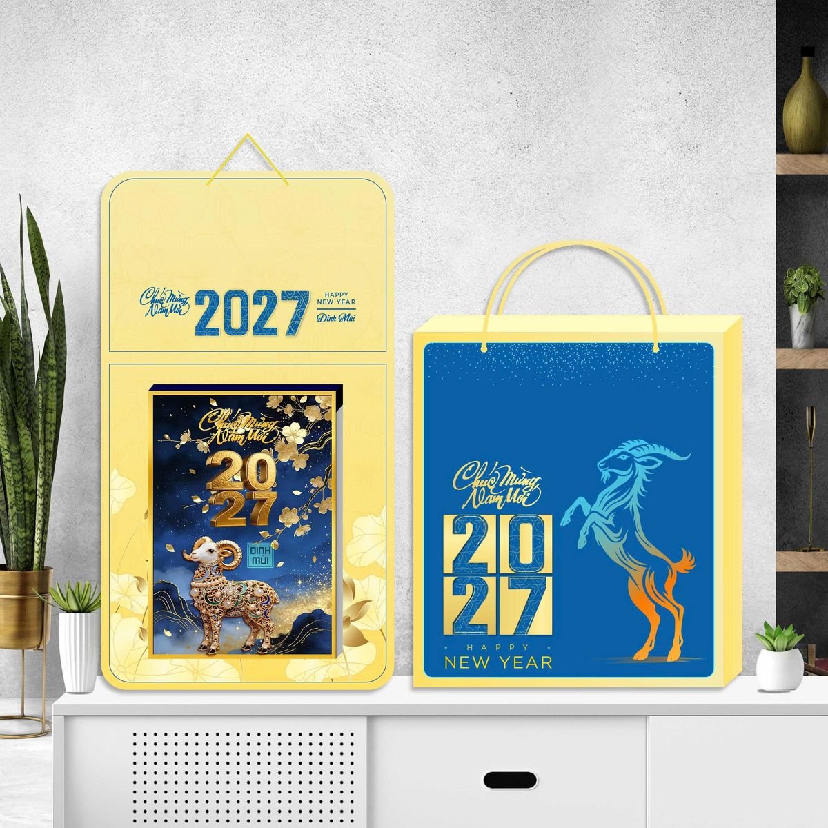 Lịch Khánh Gỗ Lamina 2 Đầu 2027 LM2D_066 - Quà Tặng Đại Hội