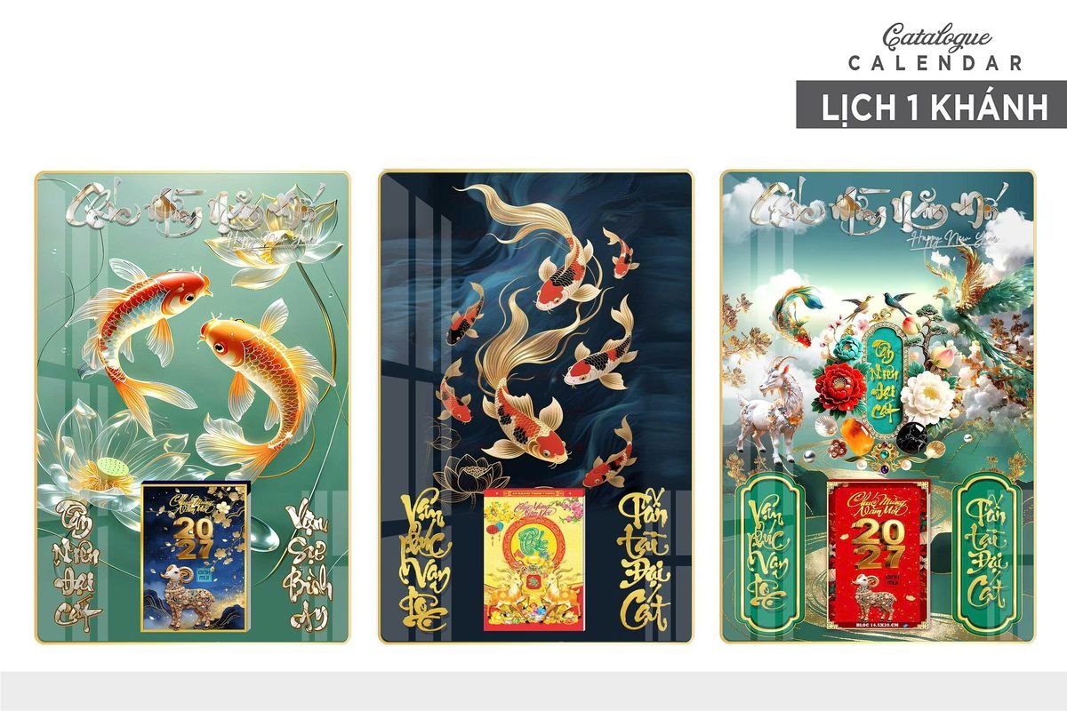 Lịch Gỗ Lamina Cao Cấp 40x60cm 2027 LM406_007 - Quà Tặng Đại Hội