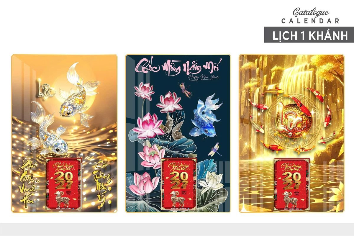 Lịch Gỗ Lamina Cao Cấp 40x60cm 2027 LM406_011 - Quà Tặng Đại Hội
