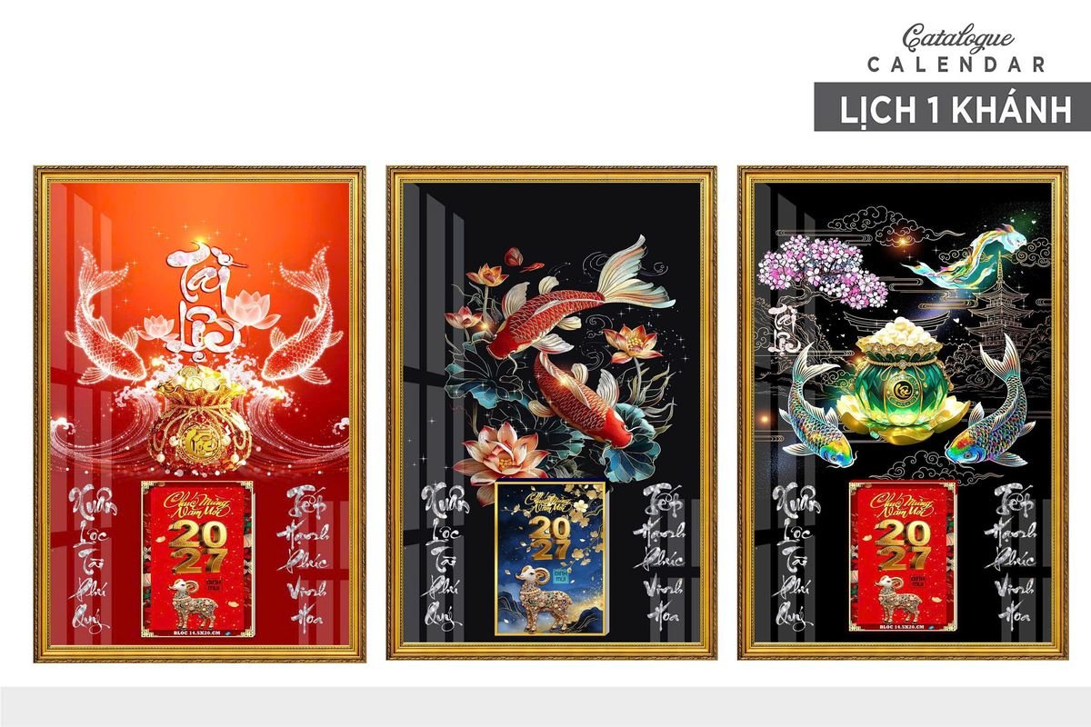 Lịch Gỗ Lamina Cao Cấp 40x60cm 2027 LM406_012 - Quà Tặng Đại Hội