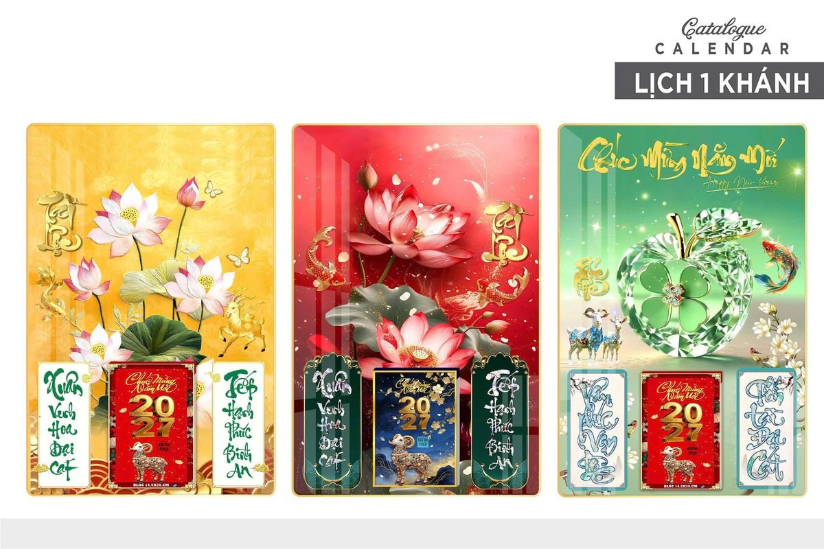 Lịch Gỗ Lamina Cao Cấp 40x60cm 2027 LM406_015 - Quà Tặng Đại Hội