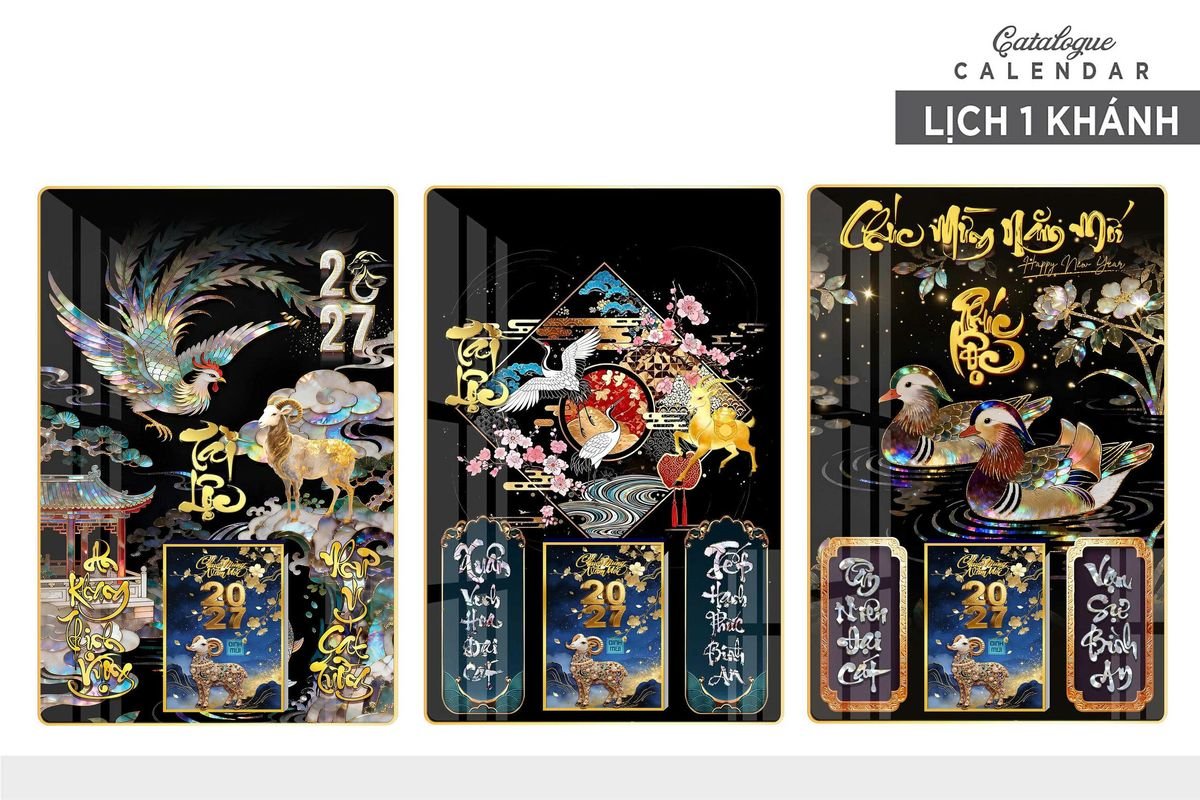 Lịch Gỗ Lamina Cao Cấp 40x60cm 2027 LM406_017 - Quà Tặng Đại Hội