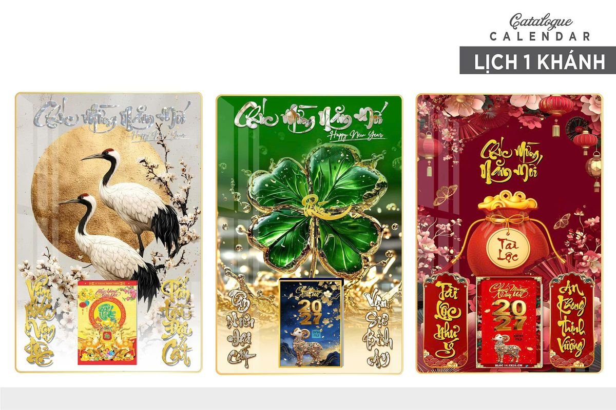 Lịch Gỗ Lamina Cao Cấp 40x60cm 2027 LM406_018 - Quà Tặng Đại Hội