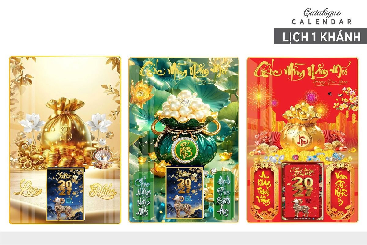 Lịch Gỗ Lamina Cao Cấp 40x60cm 2027 LM406_019 - Quà Tặng Đại Hội
