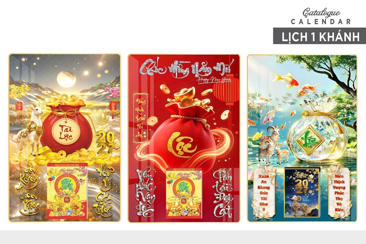 Lịch Gỗ Lamina Cao Cấp 40x60cm 2027 LM406_020 - Quà Tặng Đại Hội