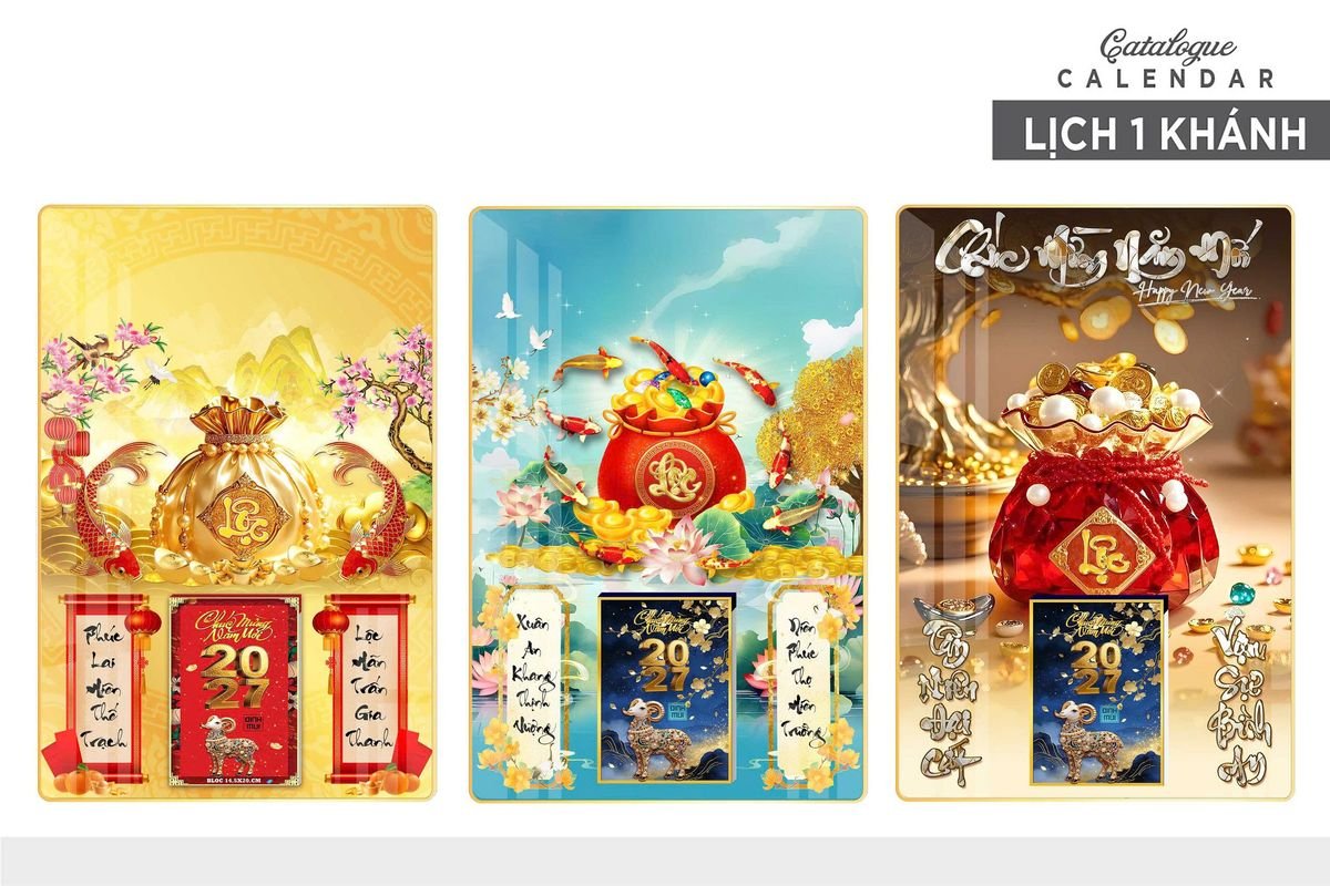 Lịch Gỗ Lamina Cao Cấp 40x60cm 2027 LM406_028 - Quà Tặng Đại Hội
