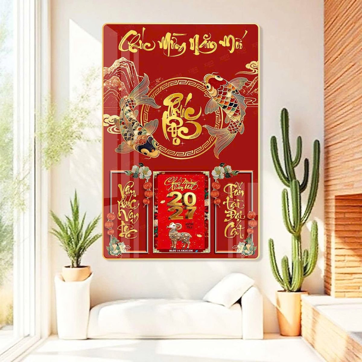 Lịch Gỗ Lamina Cao Cấp 40x60cm 2027 LM406_034 - Quà Tặng Đại Hội