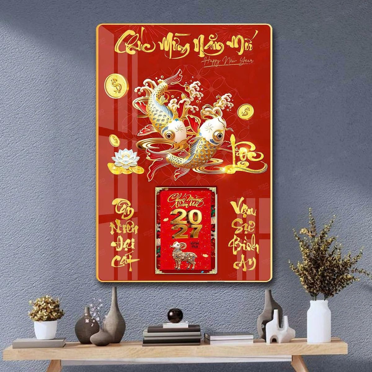 Lịch Gỗ Lamina Cao Cấp 40x60cm 2027 LM406_036 - Quà Tặng Đại Hội