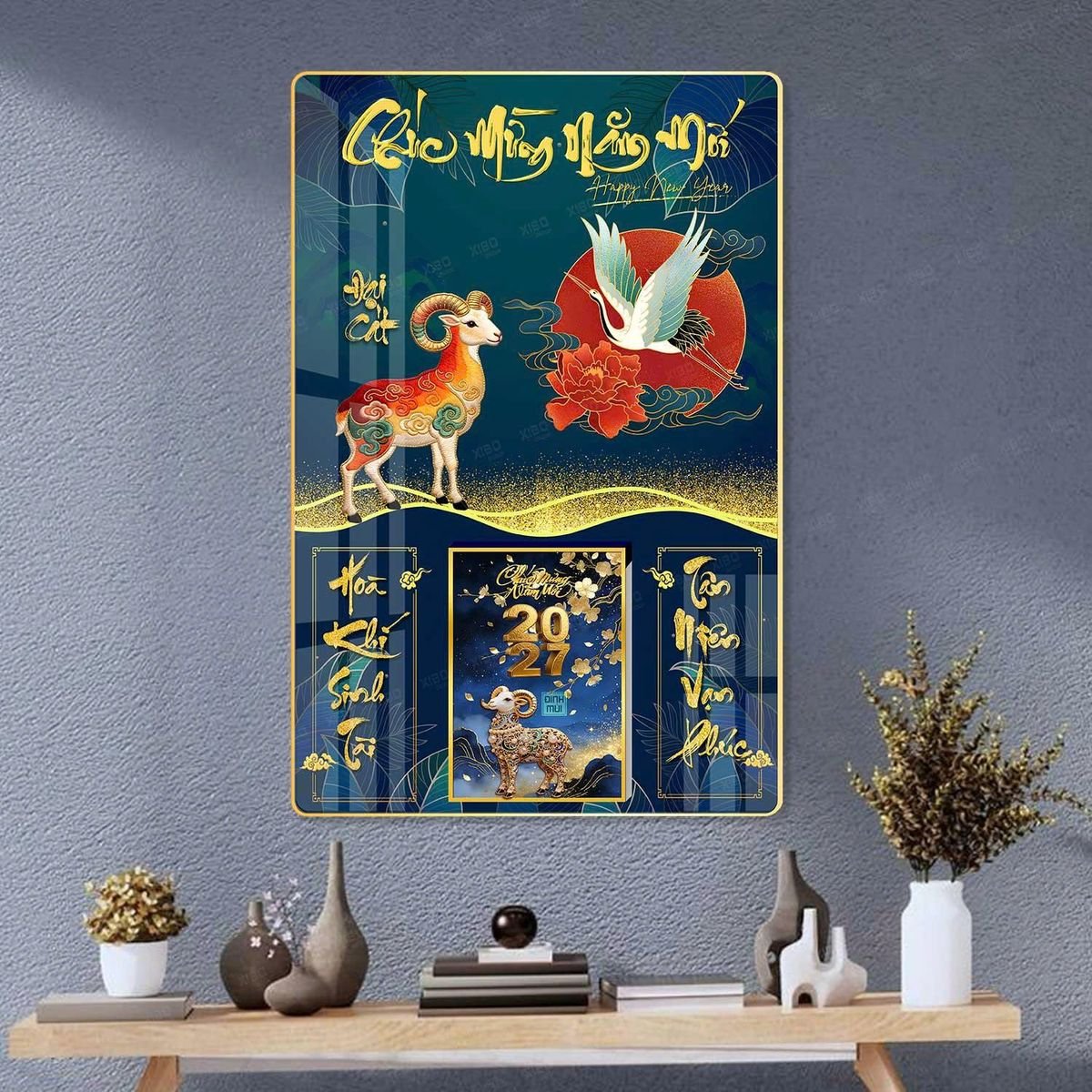 Lịch Gỗ Lamina Cao Cấp 40x60cm 2027 LM406_039 - Quà Tặng Đại Hội