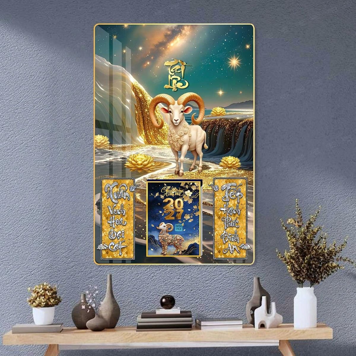 Lịch Gỗ Lamina Cao Cấp 40x60cm 2027 LM406_040 - Quà Tặng Đại Hội