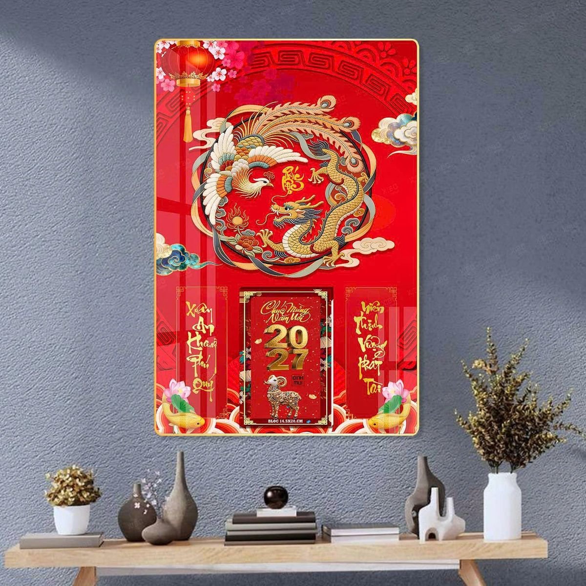 Lịch Gỗ Lamina Cao Cấp 40x60cm 2027 LM406_041 - Quà Tặng Đại Hội