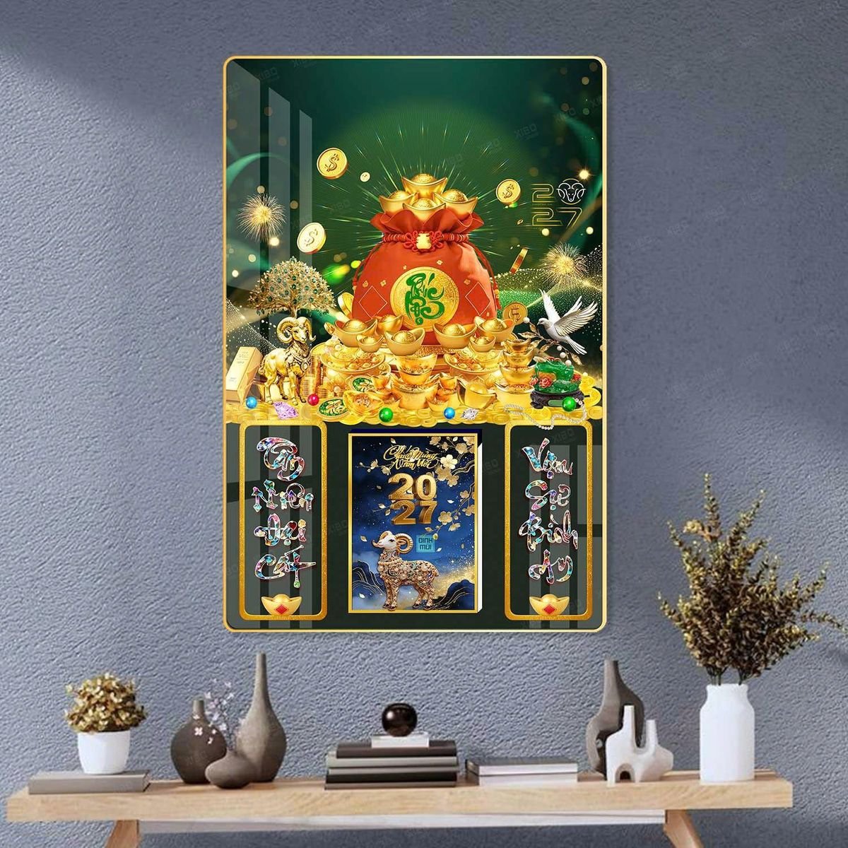 Lịch Gỗ Lamina Cao Cấp 40x60cm 2027 LM406_042 - Quà Tặng Đại Hội