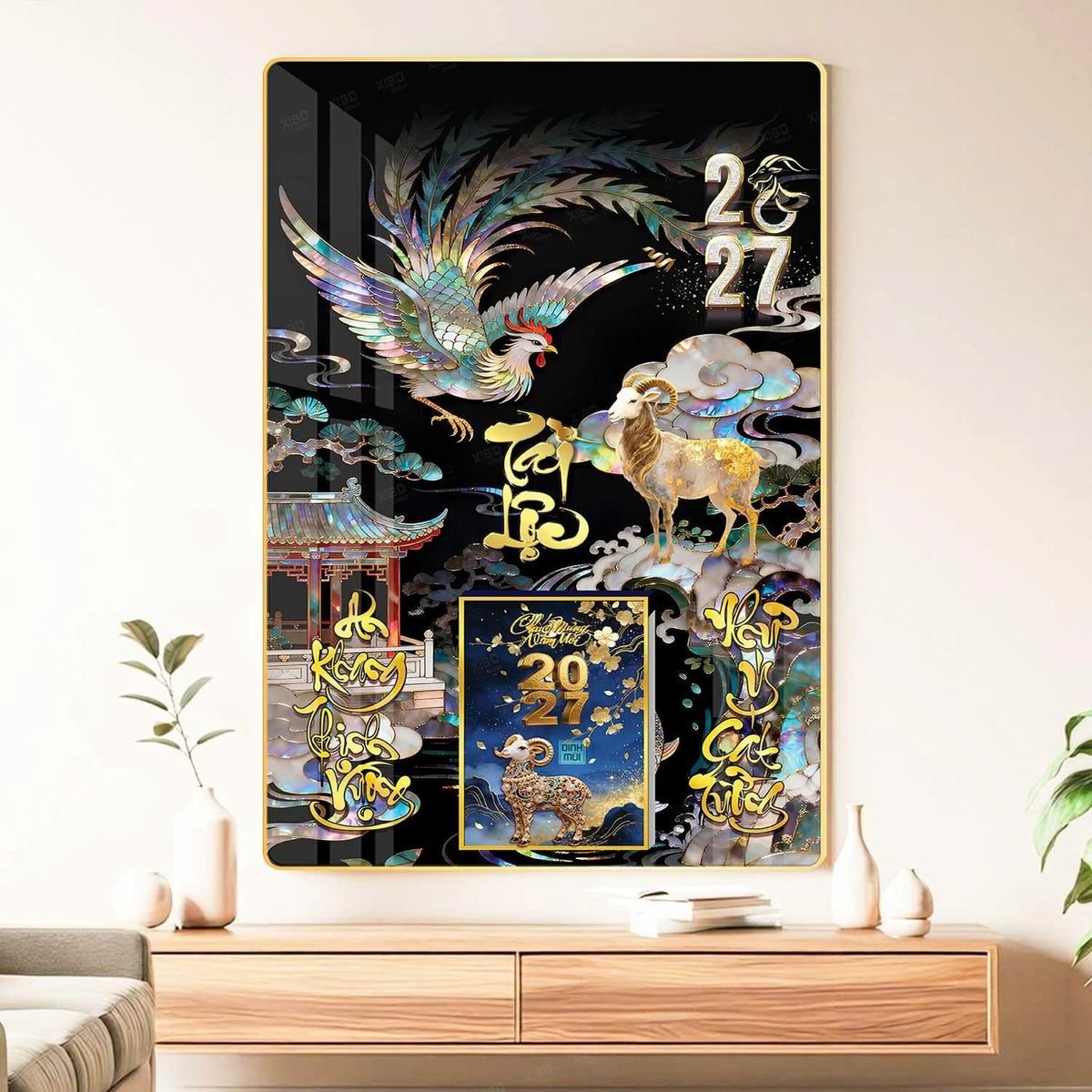 Lịch Gỗ Lamina Cao Cấp 40x60cm 2027 LM406_046 - Quà Tặng Đại Hội