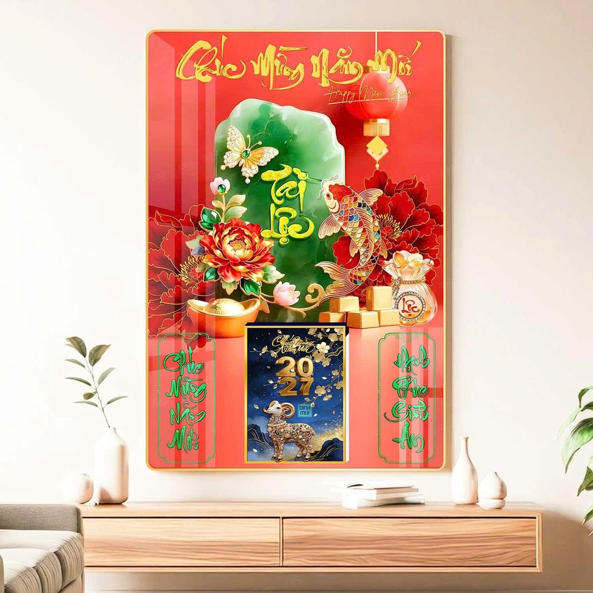 Lịch Gỗ Lamina Cao Cấp 40x60cm 2027 LM406_047 - Quà Tặng Đại Hội