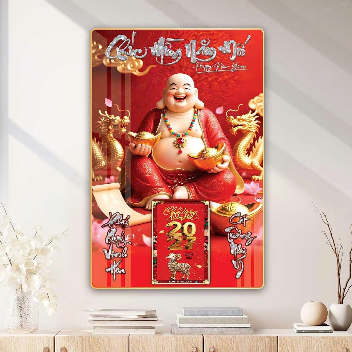 Lịch Gỗ Lamina Cao Cấp 40x60cm 2027 LM406_053 - Quà Tặng Đại Hội